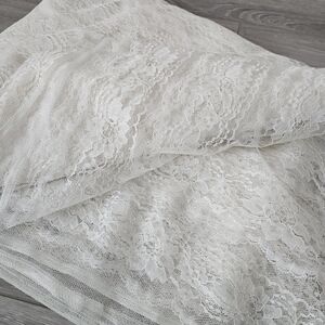 Off white lace Flower Fabric 140" x 60" 4 Yards